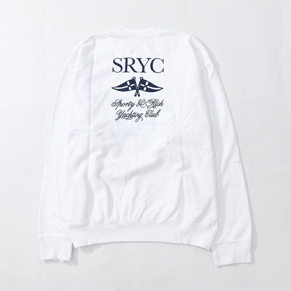 Sporty&Richトレーナー ホワイト オーバーサイズ ロゴ 裏起毛