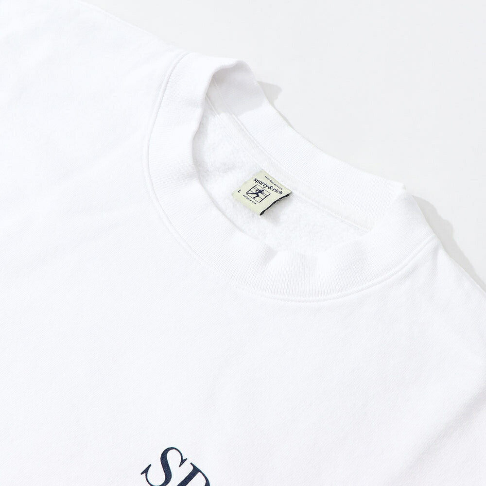 Sporty&Richトレーナー ホワイト オーバーサイズ ロゴ 裏起毛