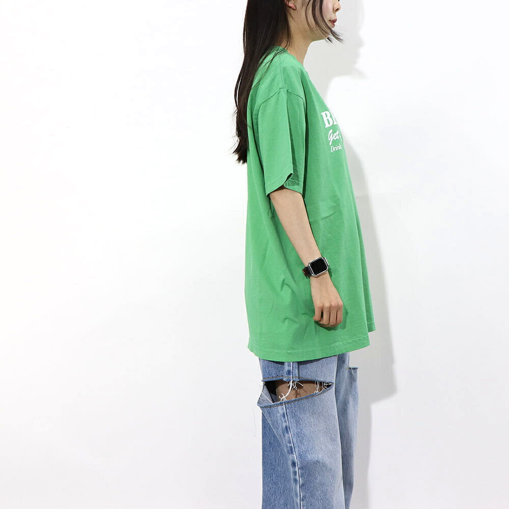 スポーティー&リッチ Sporty&Rich トップス Tシャツ・カットソー レディース グリーン コットン ロゴ ロゴプリント スポーティー クルーネック 丸襟 半袖 TSAW2389VE
