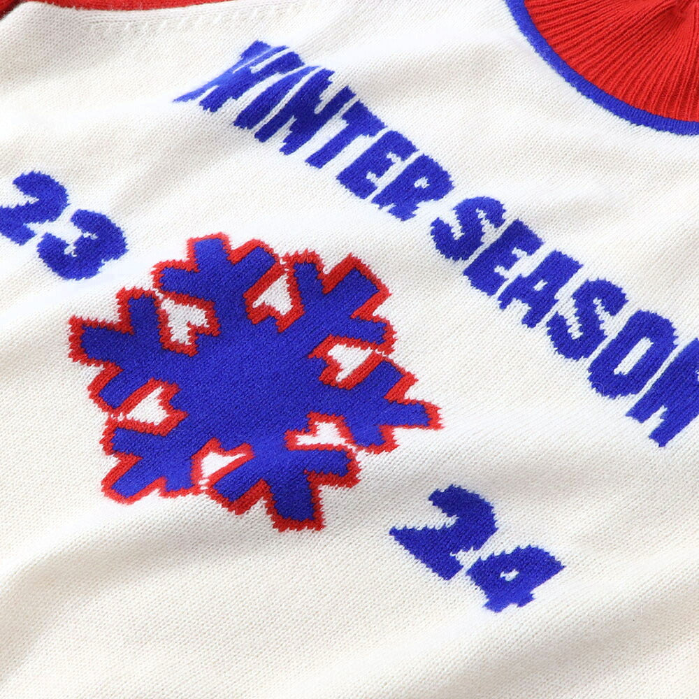 Sporty&Rich ニット ホワイト×レッド カシミア 長袖 セーター