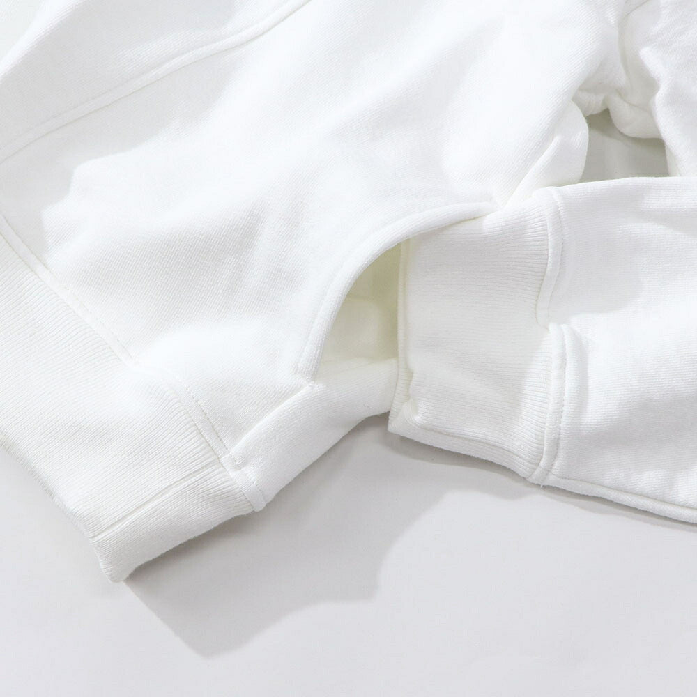 Sporty&Rich スウェット ホワイト オーバーサイズ ハーフジップ