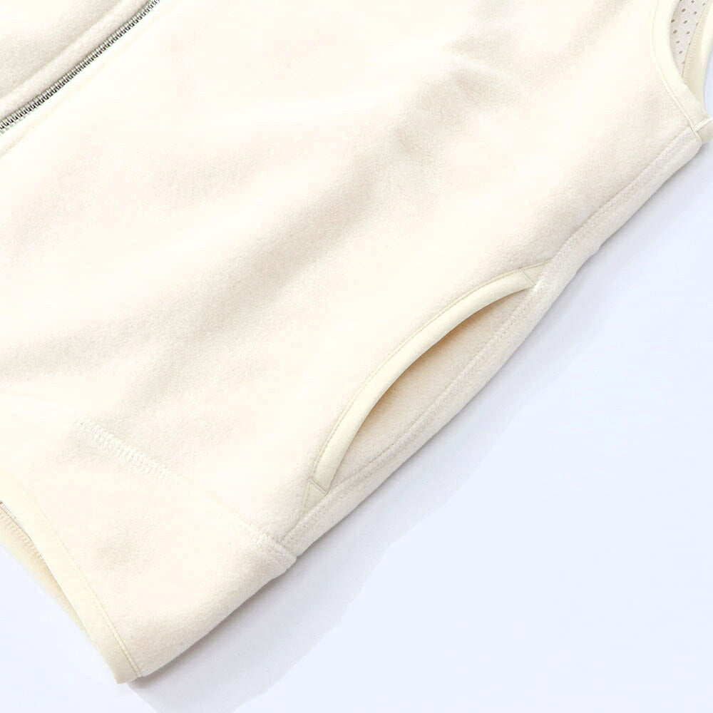 Sporty&Rich ベスト ジレ ホワイト フリース ロゴ