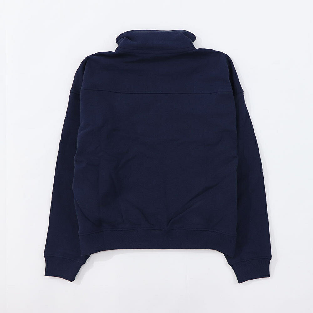 Sporty&Rich トレーナー ネイビー ハーフジップ クロップド丈