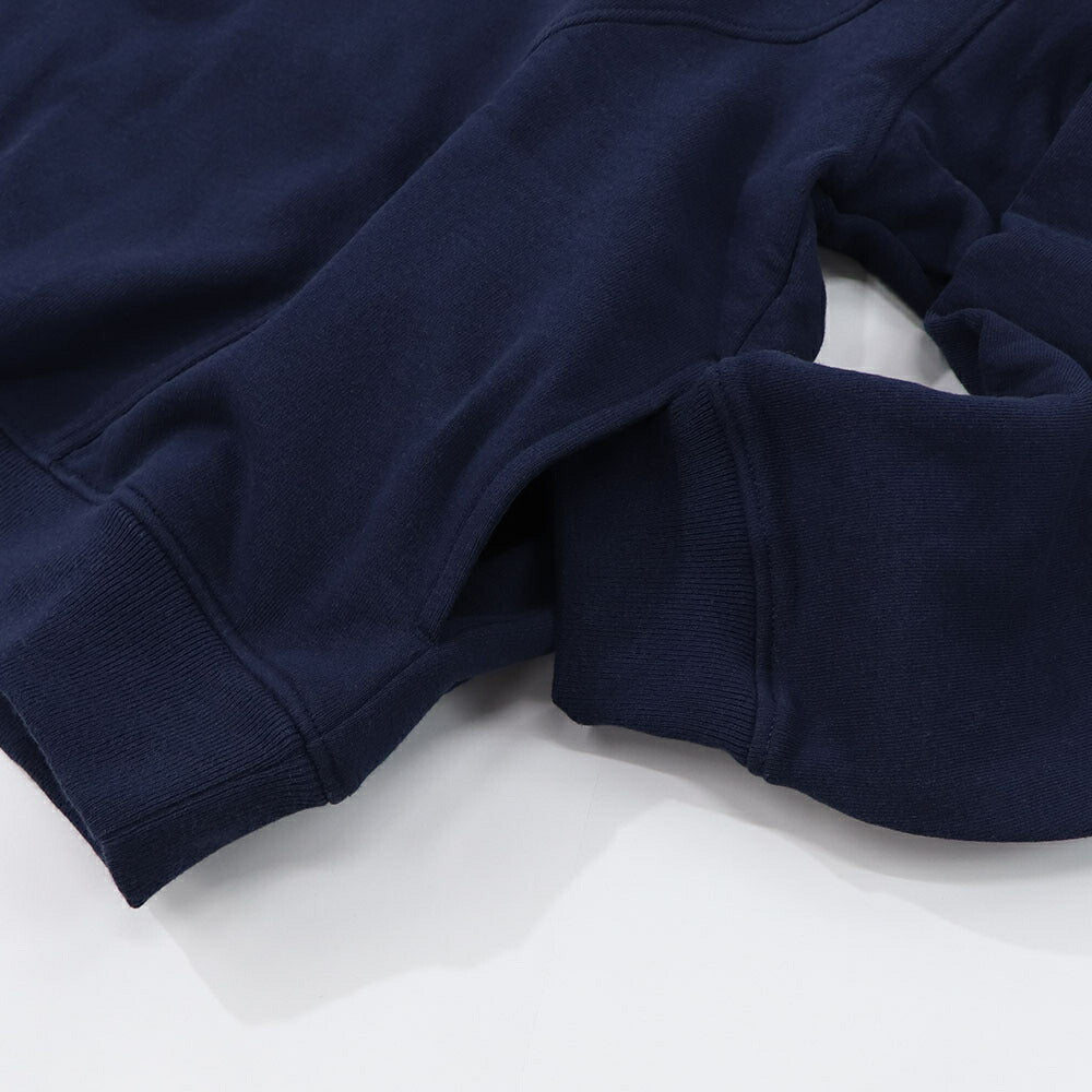 Sporty&Rich トレーナー ネイビー ハーフジップ クロップド丈