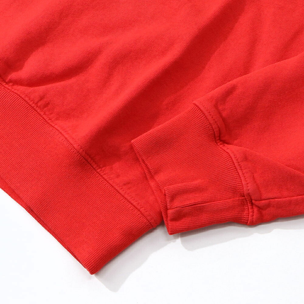 Sporty&Richトレーナー レッド コットン 裏起毛 ワンポイント