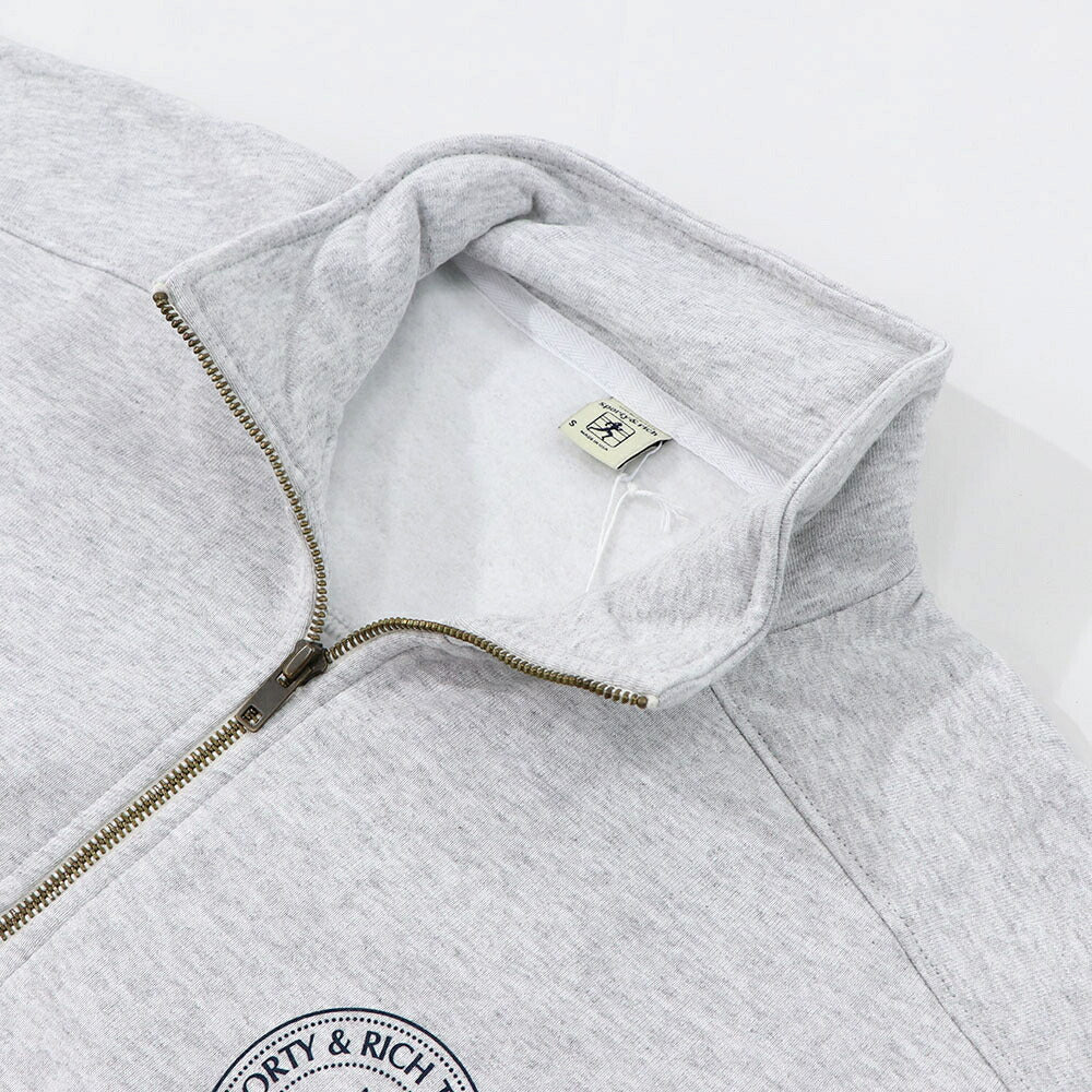 Sporty&Rich トレーナー  グレー 裏起毛 ハーフジップ