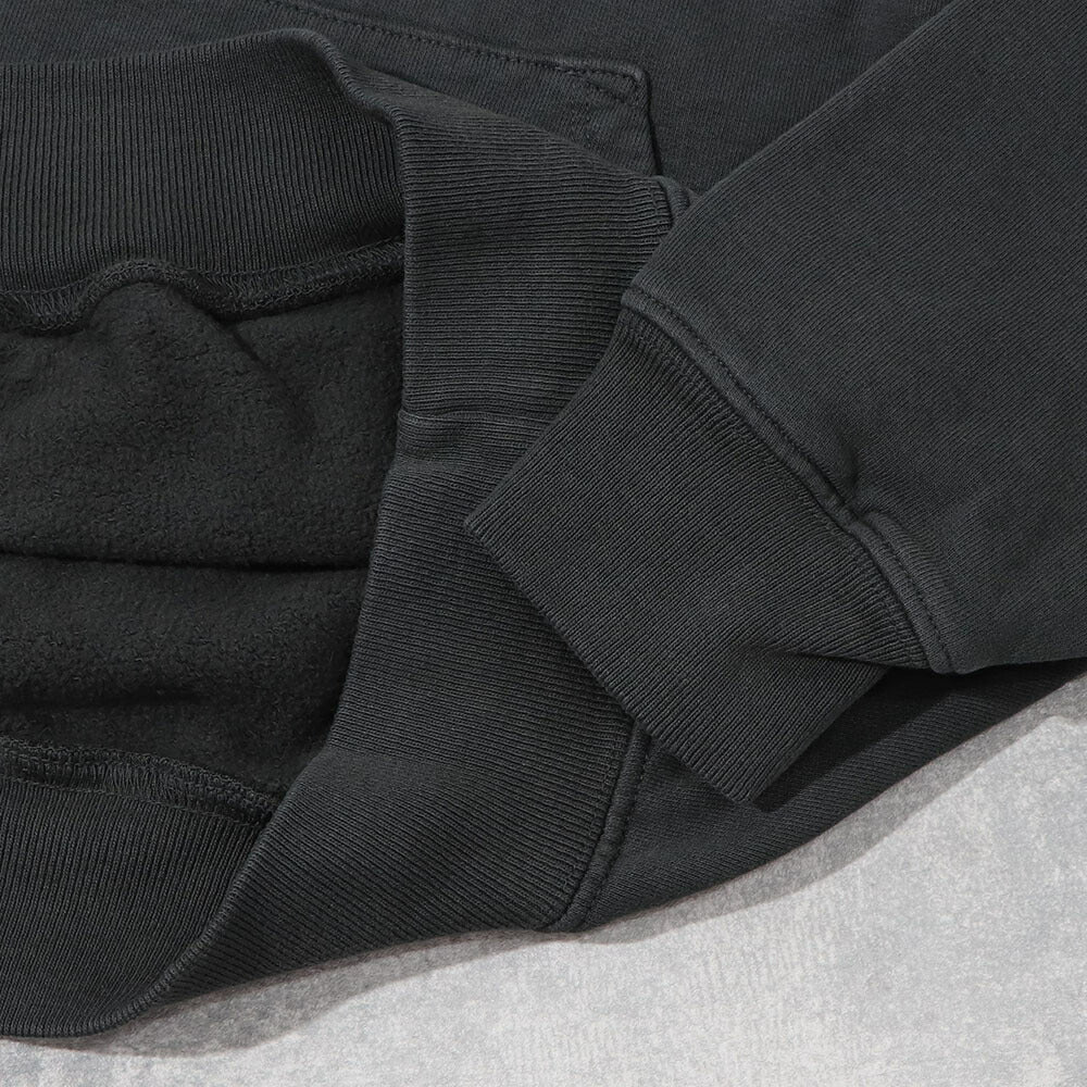 スポーティー&リッチ Sporty&Rich トップス スウェット・トレーナー ユニセックス Accessible open hood faded black グレー コットン メンズ レディース 裏起毛 ロゴ バックプリント フード フーディー HOAW232FB