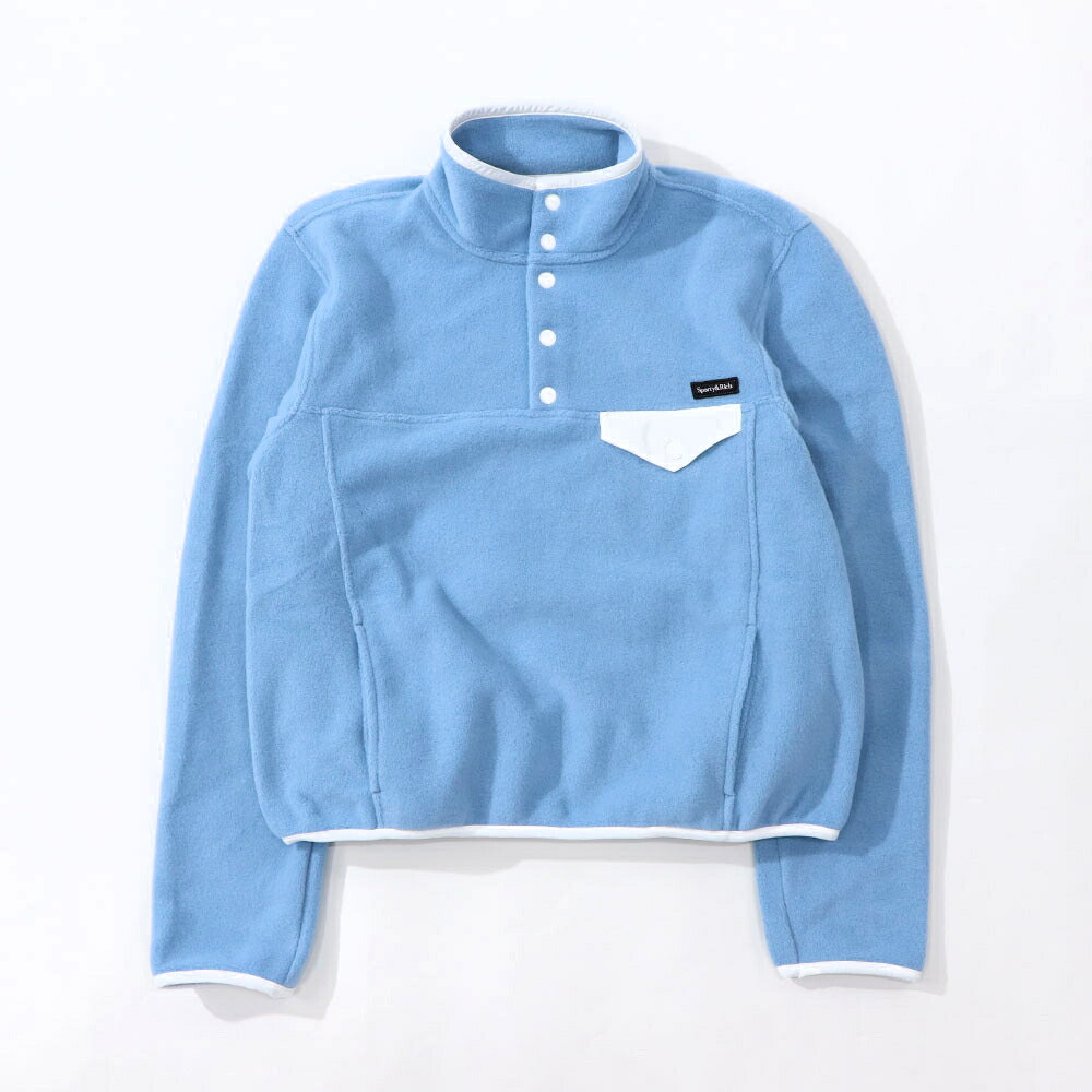 Sporty&Rich トレーナー ブルー フリース 長袖 ハイネック