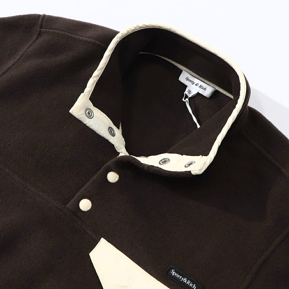 Sporty&Rich トレーナー ブラウン フリース 長袖 ハイネック