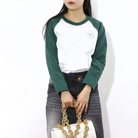 Sporty&Rich ロンT ラグラン ロゴプリント長袖