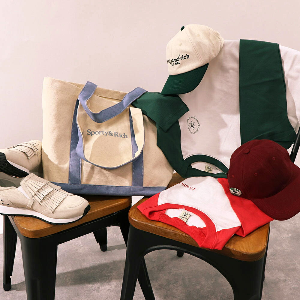 スポーティー&リッチ Sporty&Rich トップス Tシャツ・カットソー レディース SRHWC Baseball Tee ホワイト×グリーン コットン ツートンカラー ロゴ ロゴプリント ラグラン 長袖 BTAW231WH