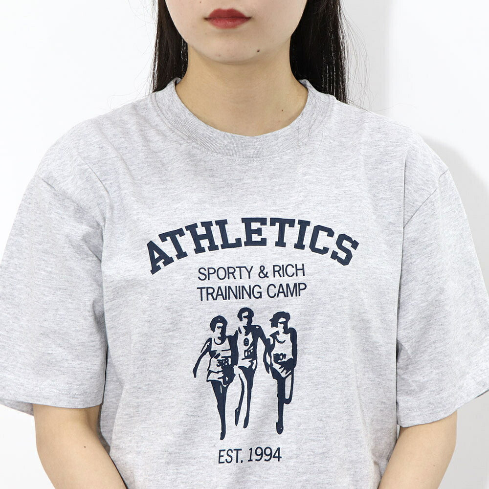 Sporty&Rich Tシャツ ロゴプリント 半袖 グレー