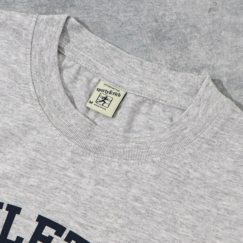 Sporty&Rich Tシャツ ロゴプリント 半袖 グレー