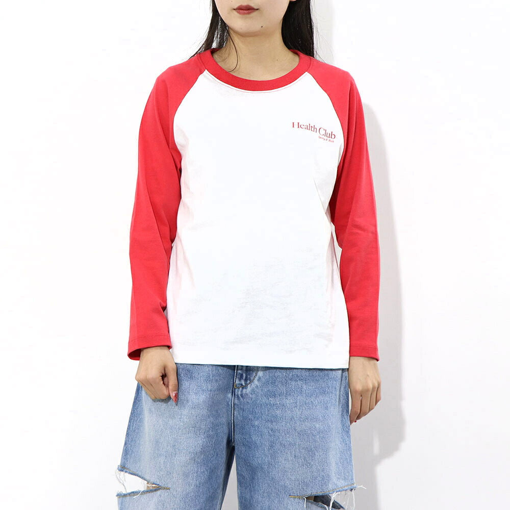 Sporty&Rich ロンT ラグラン ロゴプリント長袖