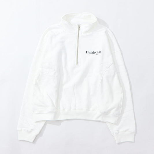 Sporty&Rich トレーナー ホワイト ハーフジップ 裏起毛 長袖