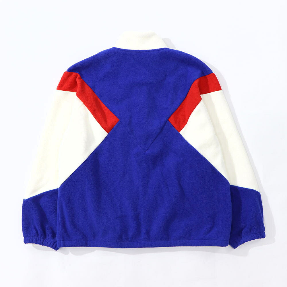 Sporty&Rich ブルゾン ブルー フリース ロゴ 刺繍 マルチカラー