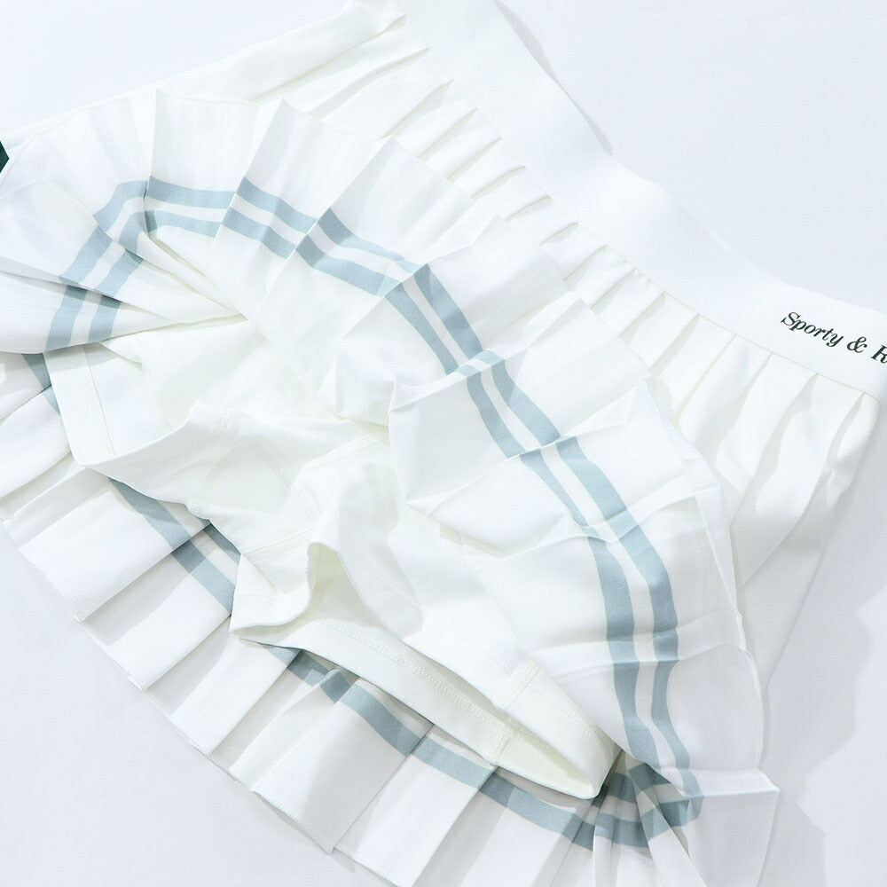 Sporty&Rich スカート ホワイト テニスウェア プリーツスカート