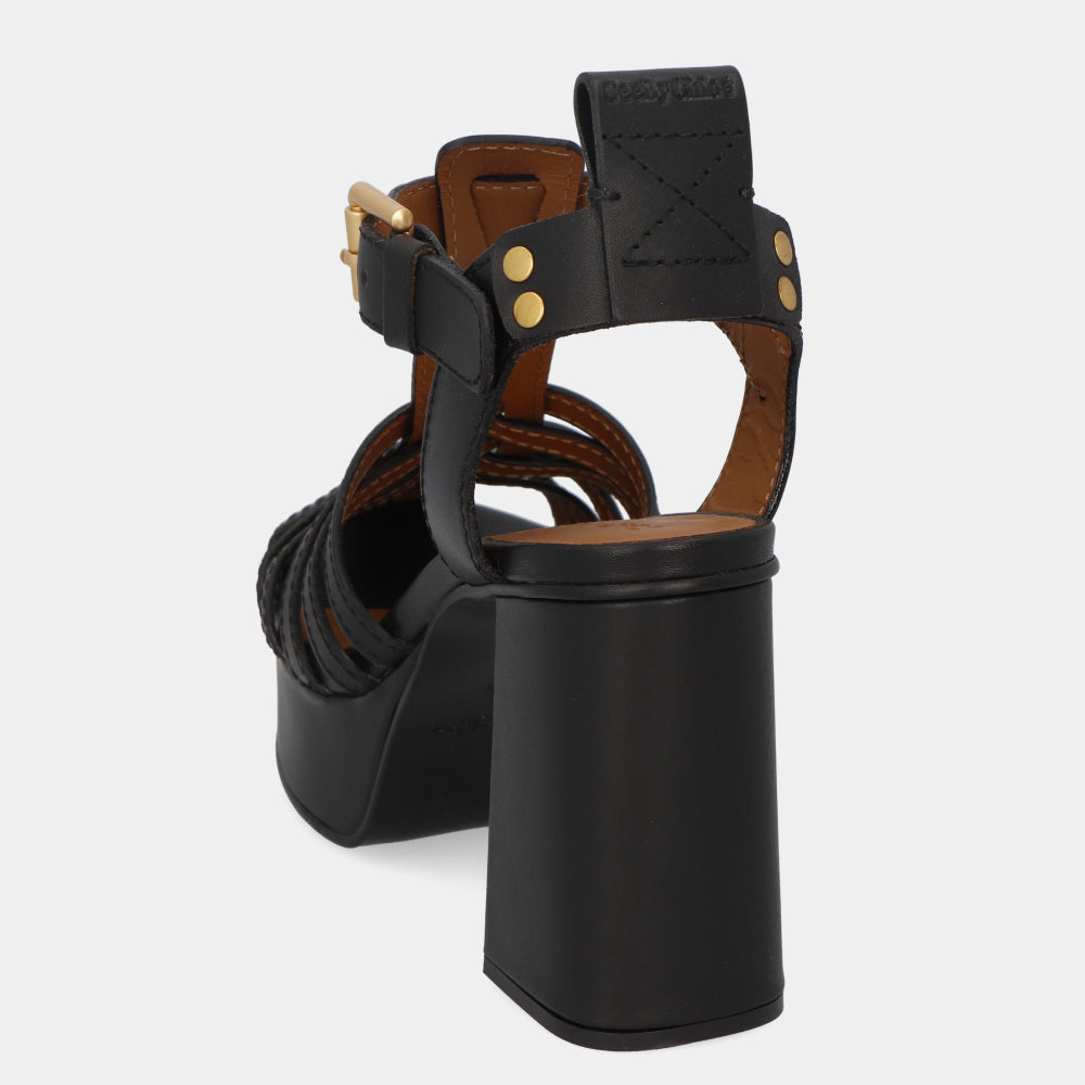 シーバイクロエ SB39093A サンダル ハイヒール ブラック