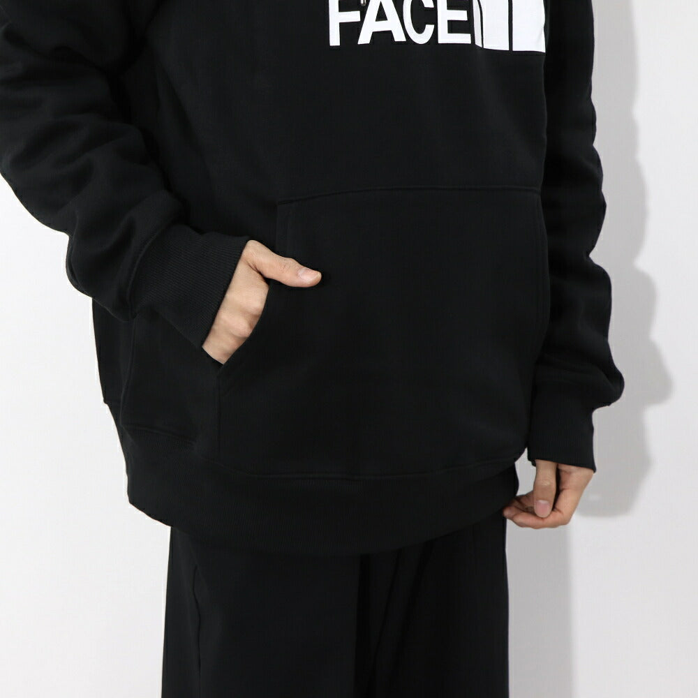 THE NORTH FACE ロゴプリント パーカー 裏起毛 ブラック