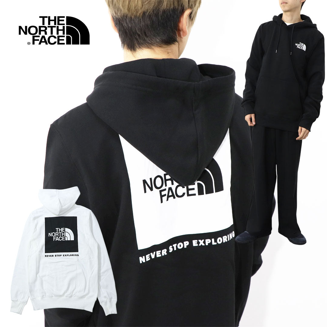 THE NORTH FACE ロゴプリント パーカー 裏起毛 ブラック