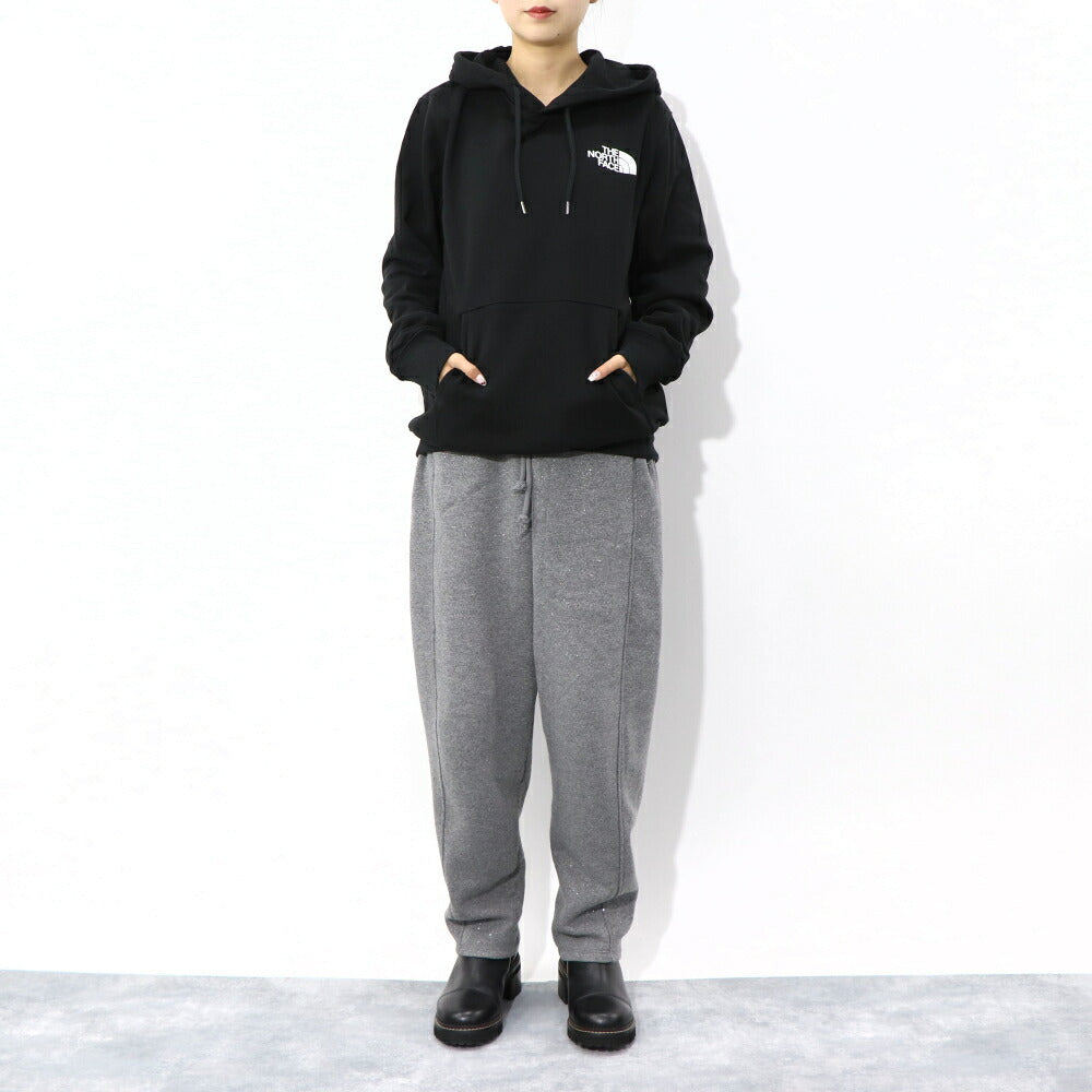 THE NORTH FACE ロゴプリント パーカー 裏起毛 ブラック