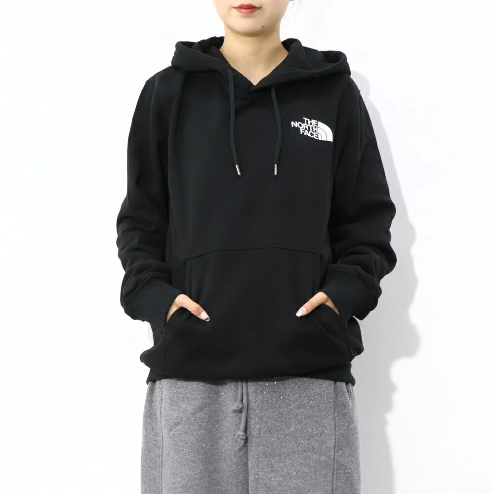 THE NORTH FACE ロゴプリント パーカー 裏起毛 ブラック