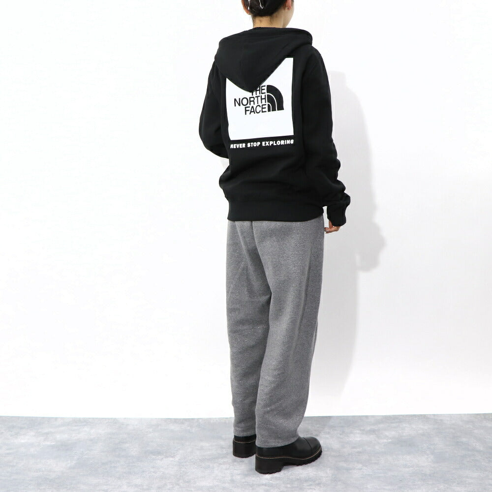 THE NORTH FACE ロゴプリント パーカー 裏起毛 ブラック