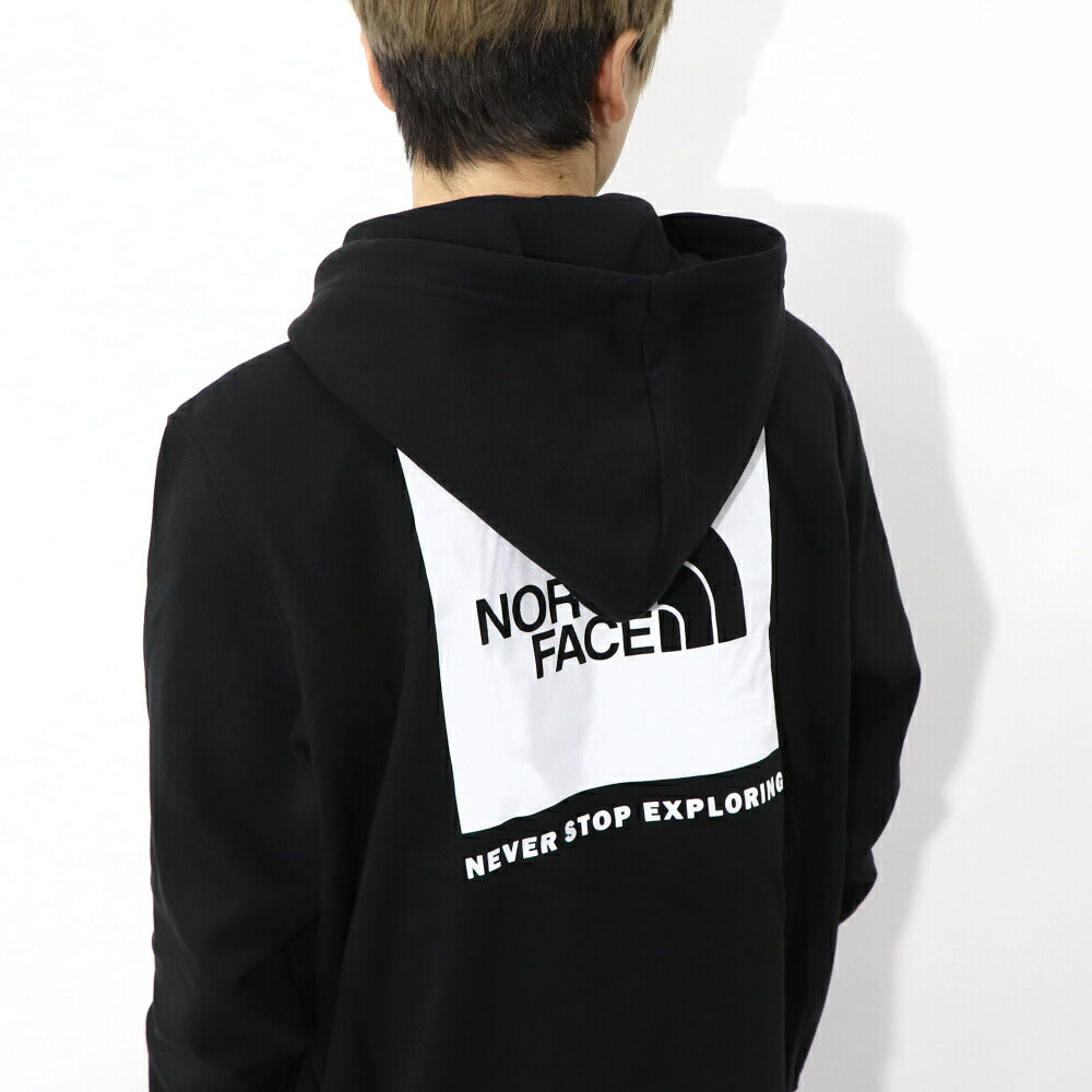 THE NORTH FACE ロゴプリント パーカー 裏起毛 ブラック