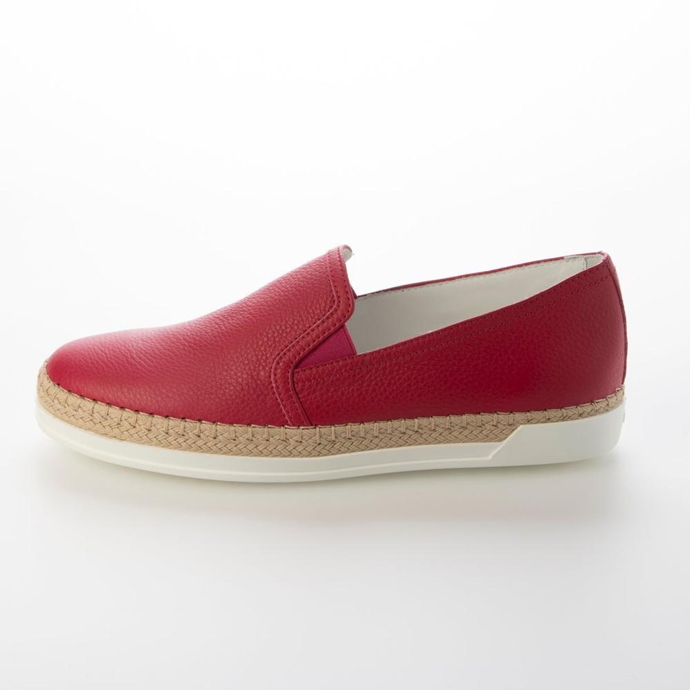 トッズ TOD'S シューズ エスパドリーユ レディース GOMMA RAFIA TV PANTOFOLA PELLE 5JI CARMINO ピンク レザー スリッポンシューズ シンプル 無地 XXW0TV0J97Z5J1M809