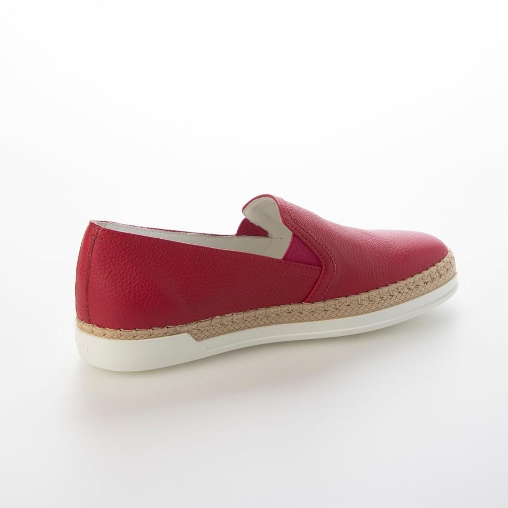 トッズ TOD'S シューズ エスパドリーユ レディース GOMMA RAFIA TV PANTOFOLA PELLE 5JI CARMINO ピンク レザー スリッポンシューズ シンプル 無地 XXW0TV0J97Z5J1M809