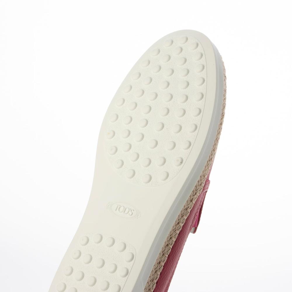 トッズ TOD'S シューズ エスパドリーユ レディース GOMMA RAFIA TV PANTOFOLA PELLE 5JI CARMINO ピンク レザー スリッポンシューズ シンプル 無地 XXW0TV0J97Z5J1M809
