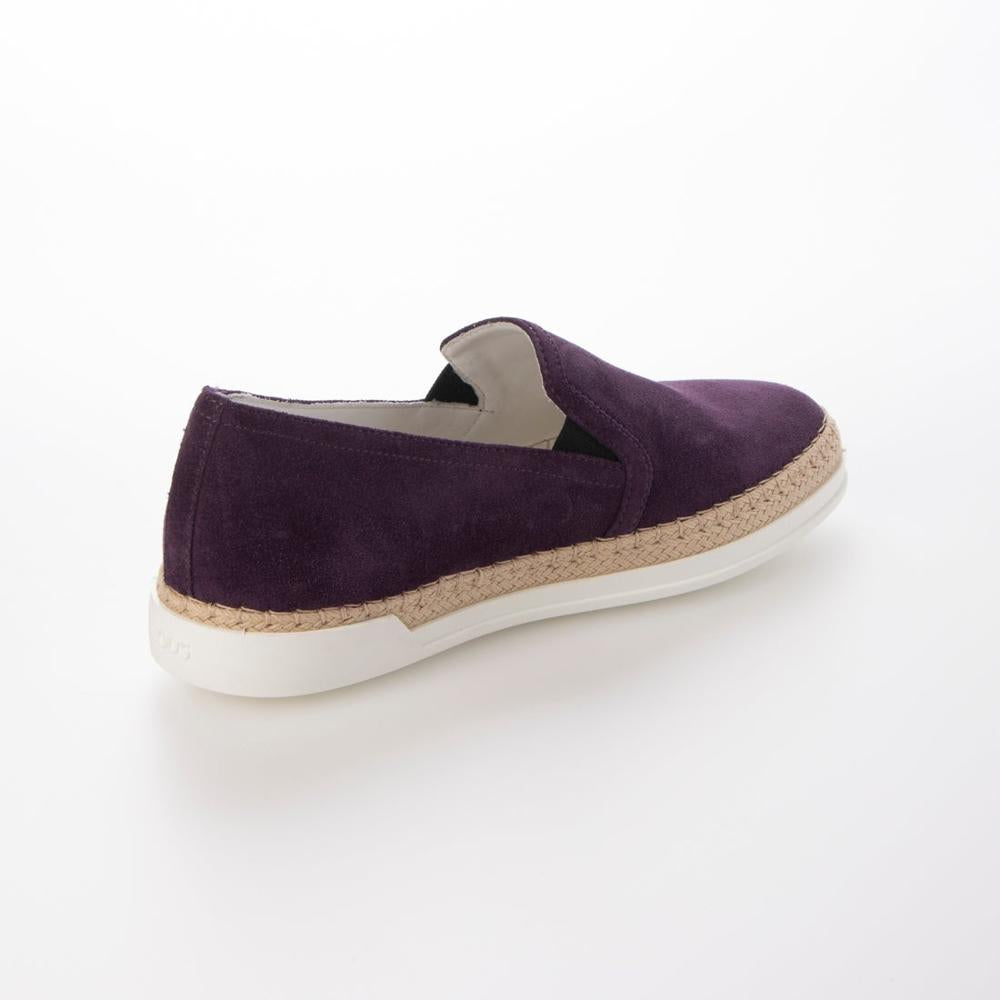 トッズ TOD'S シューズ エスパドリーユ レディース GOMMA RAFIA TV PANTOFOLA PELLE HG0 GIGLIO CH パープル スエード スウェード スリッポンシューズ フラットシューズ ロゴ シンプル XXW0TV0J97ZHG0L206