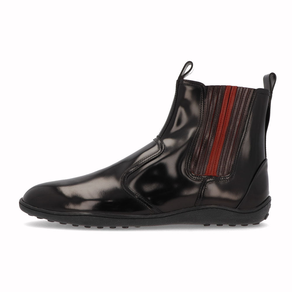 トッズ TOD'S シューズ ブーツ メンズ TRONCH.ELASTICO GOMMA 08A 5YX ブラック×レッド パテントレザー サイドゴアブーツ フェラーリ ロゴ XRM08A0BT305YX 058V