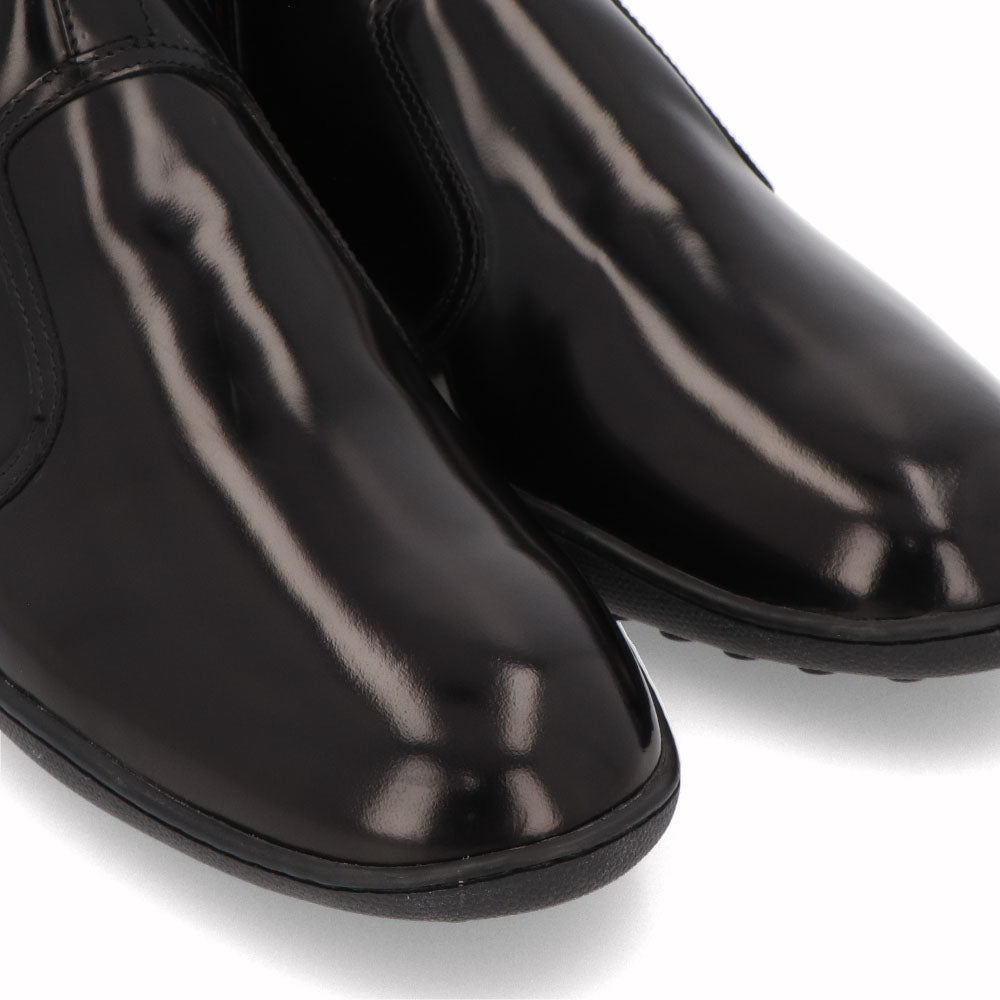 トッズ TOD'S シューズ ブーツ メンズ TRONCH.ELASTICO GOMMA 08A 5YX ブラック×レッド パテントレザー サイドゴアブーツ フェラーリ ロゴ XRM08A0BT305YX 058V