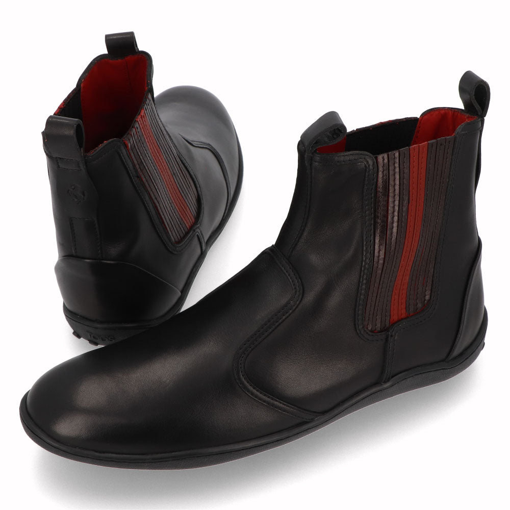 トッズ TOD'S シューズ ブーツ メンズ TRONCH.ELASTICO GOMMA 08A V2J ブラック×レッド レザー サイドゴアブーツ フェラーリ ロゴ XRM08A0BT30V2J 058V