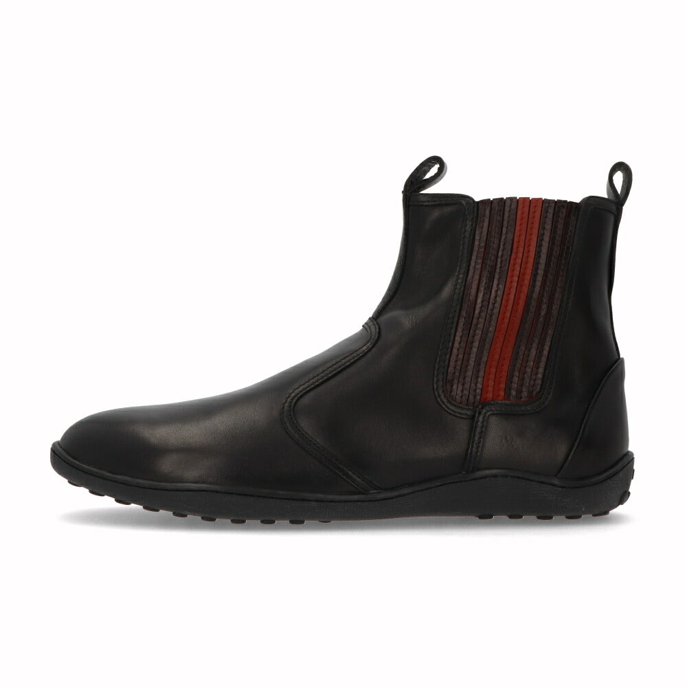 トッズ TOD'S シューズ ブーツ メンズ TRONCH.ELASTICO GOMMA 08A V2J ブラック×レッド レザー サイドゴアブーツ フェラーリ ロゴ XRM08A0BT30V2J 058V