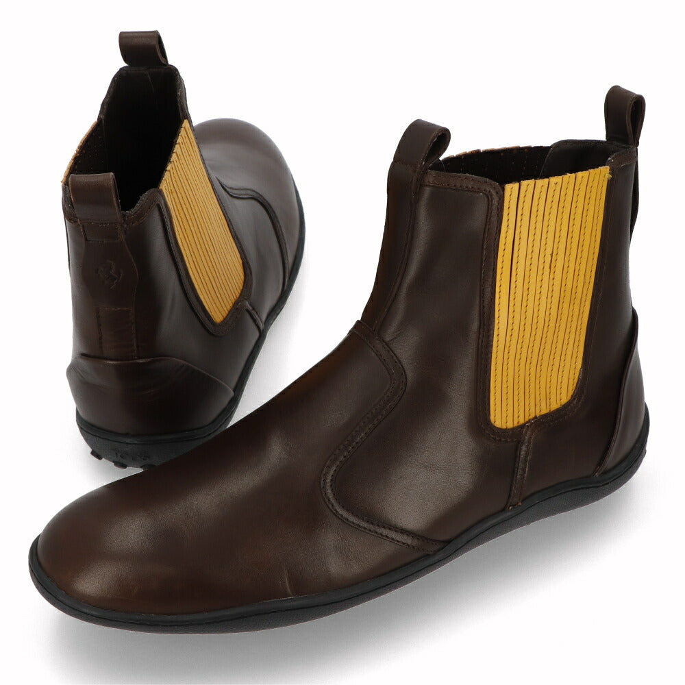 トッズ TOD'S シューズ ブーツ メンズ TRONCH.ELASTICO GOMMA 08A V2J SOLE CALDO TESTA ダークブラウン×イエロー レザー サイドゴアブーツ フェラーリ ロゴ XRM08A0BT30V2J 1298