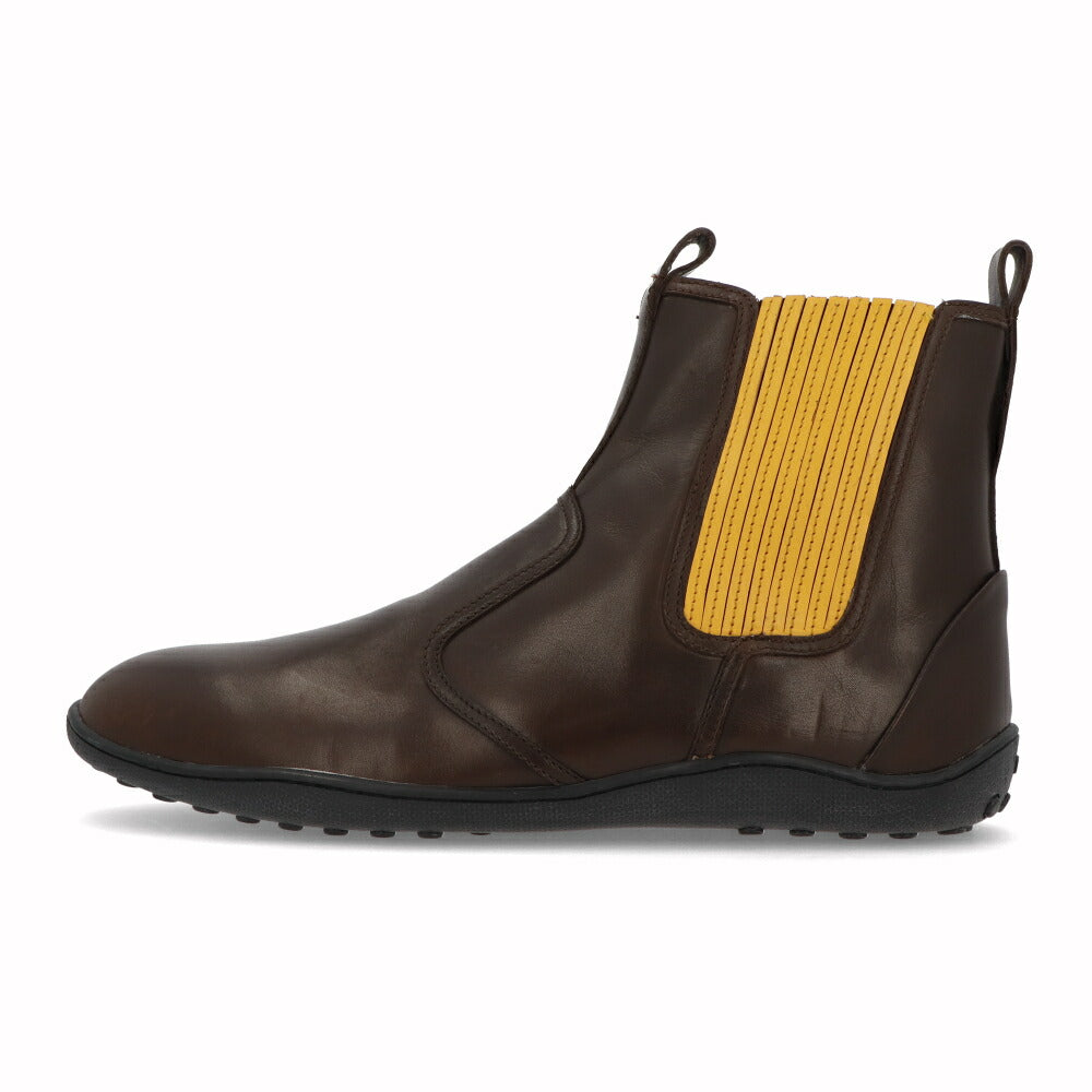 トッズ TOD'S シューズ ブーツ メンズ TRONCH.ELASTICO GOMMA 08A V2J SOLE CALDO TESTA ダークブラウン×イエロー レザー サイドゴアブーツ フェラーリ ロゴ XRM08A0BT30V2J 1298