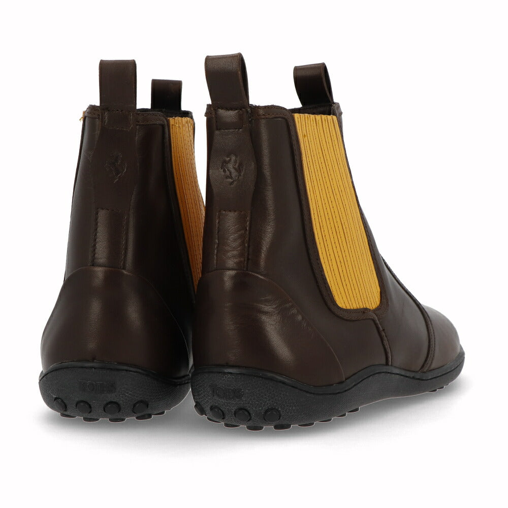 トッズ TOD'S シューズ ブーツ メンズ TRONCH.ELASTICO GOMMA 08A V2J SOLE CALDO TESTA ダークブラウン×イエロー レザー サイドゴアブーツ フェラーリ ロゴ XRM08A0BT30V2J 1298