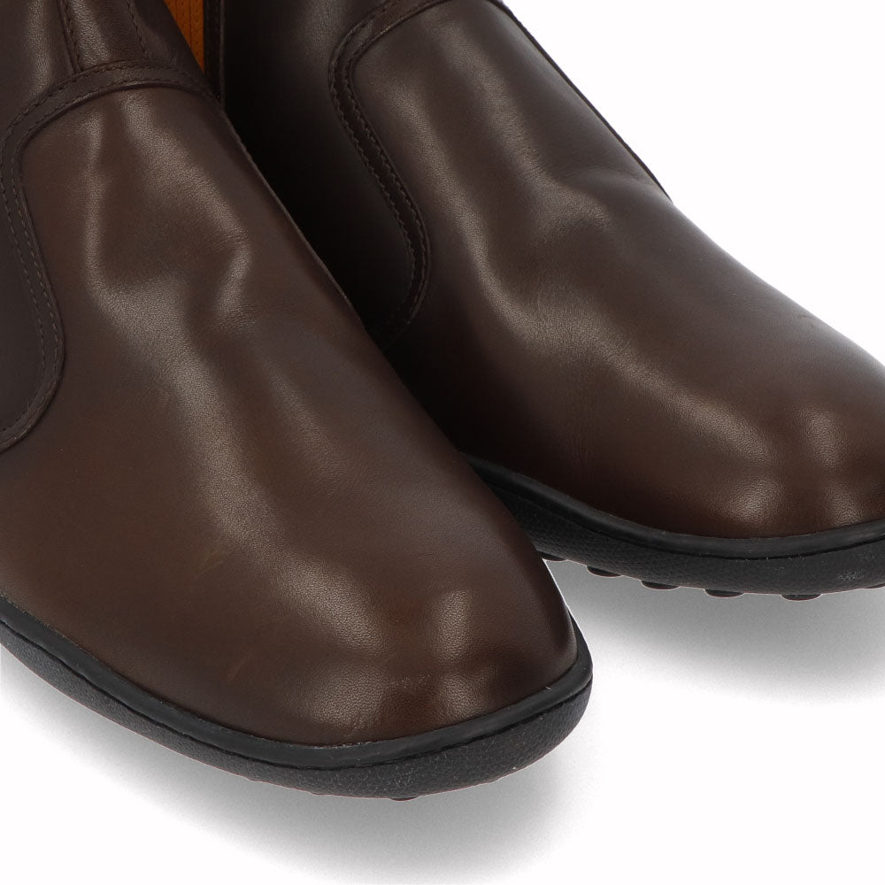 トッズ TOD'S シューズ ブーツ メンズ TRONCH.ELASTICO GOMMA 08A V2J SOLE CALDO TESTA ダークブラウン×イエロー レザー サイドゴアブーツ フェラーリ ロゴ XRM08A0BT30V2J 1298