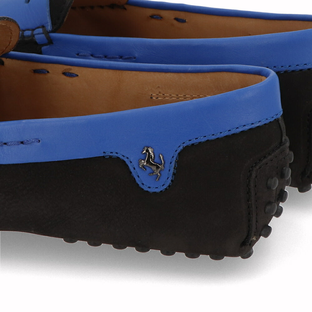 トッズ TOD'S ドライビングシューズ メンズ シューズ レザー シューズ GOMMINO MOCASSINO VALLINO 6GD NERO/GENZIANA ブラック×ブルー レザー ゴンミーニ モカシン フェラーリ ロゴ ツートンカラー XRM0EO089016GD 755H