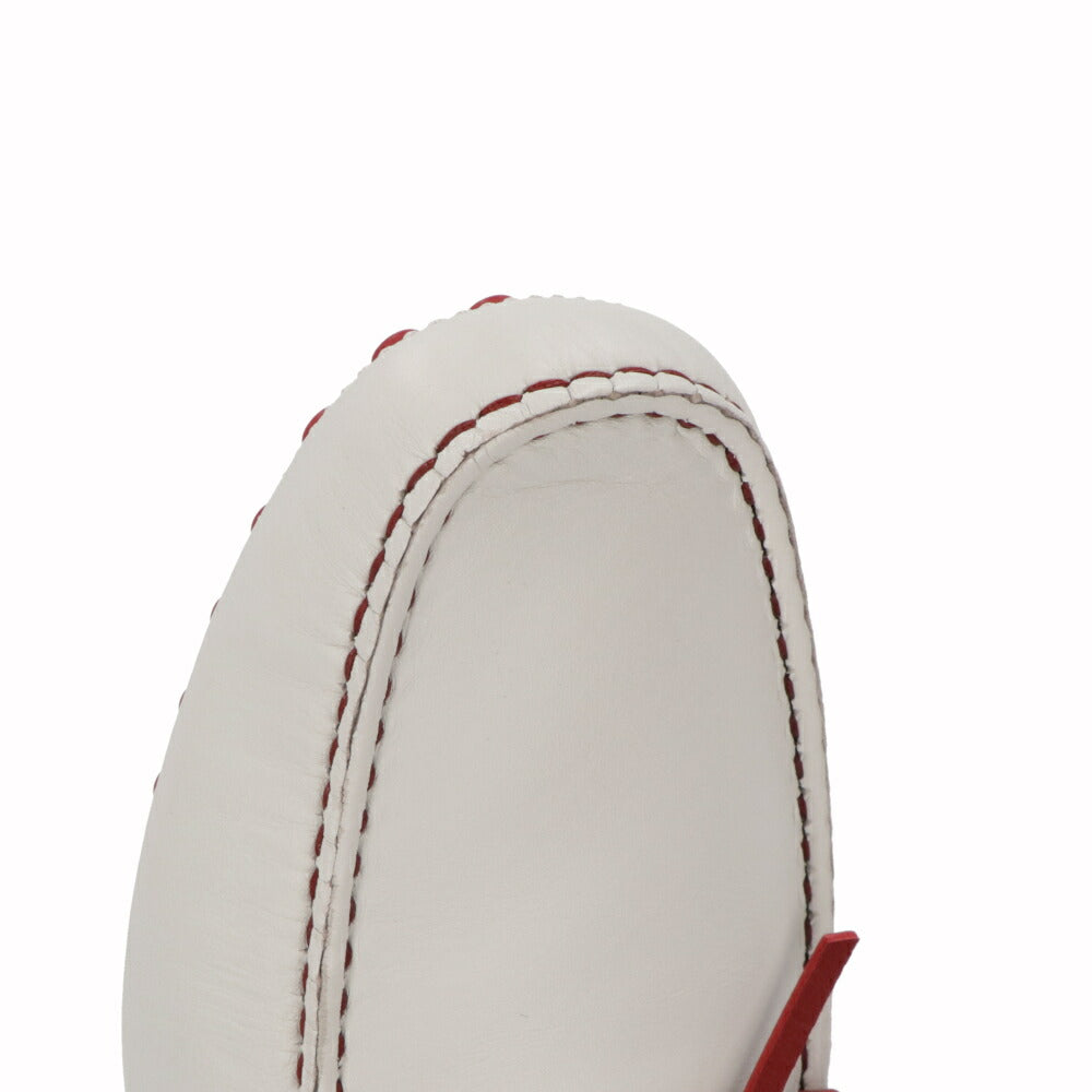 トッズ TOD'S シューズ レザーシューズ メンズ GOMMINO NUOVO LACCETTO 87U BIANCO/ROSSO ARA ホワイト×レッド レザー ゴンミーニ ドライビングシューズ モカシン フェラーリ ロゴ ツートンカラー リボン XRM0EO0H60087U159K