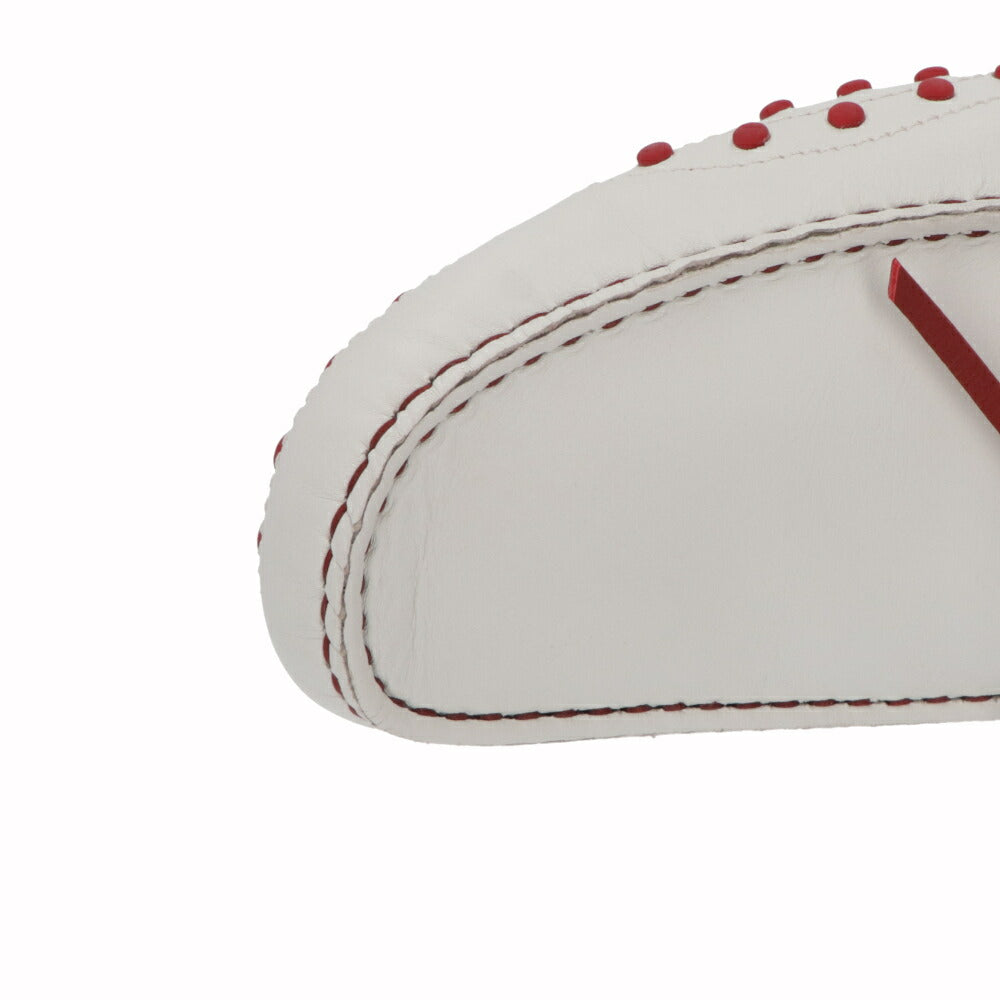 トッズ TOD'S シューズ レザーシューズ メンズ GOMMINO NUOVO LACCETTO 87U BIANCO/ROSSO ARA ホワイト×レッド レザー ゴンミーニ ドライビングシューズ モカシン フェラーリ ロゴ ツートンカラー リボン XRM0EO0H60087U159K