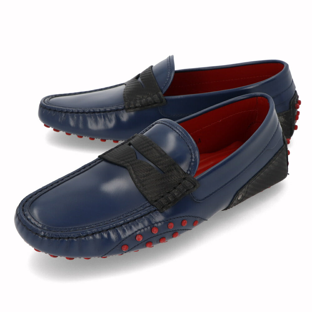 トッズ TOD'S シューズ レザーシューズ メンズ GOMMINO MASCHERINA CARBON LUX G4J BALTIC CH NERO ネイビー×ブラック レザー ゴンミーニ ドライビングシューズ モカシン フェラーリ ロゴ ツートンカラー XRM0EO0N150G4J4546