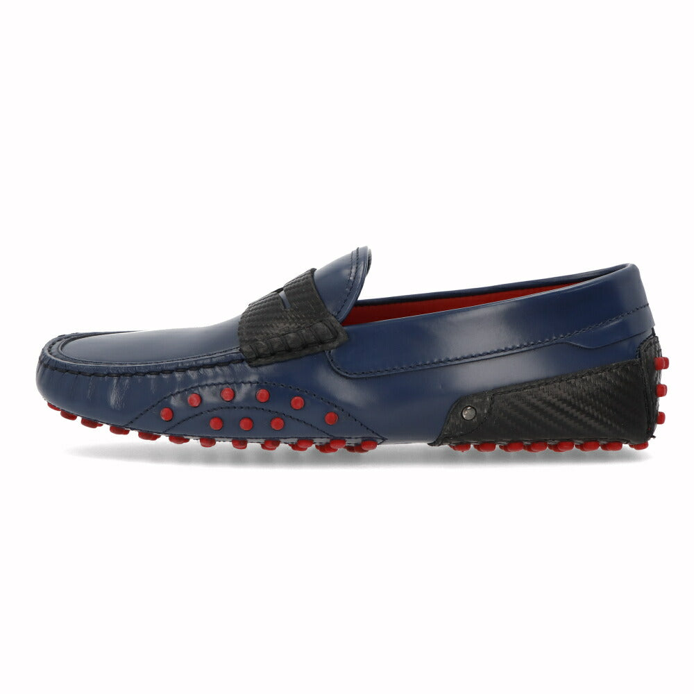トッズ TOD'S シューズ レザーシューズ メンズ GOMMINO MASCHERINA CARBON LUX G4J BALTIC CH NERO ネイビー×ブラック レザー ゴンミーニ ドライビングシューズ モカシン フェラーリ ロゴ ツートンカラー XRM0EO0N150G4J4546