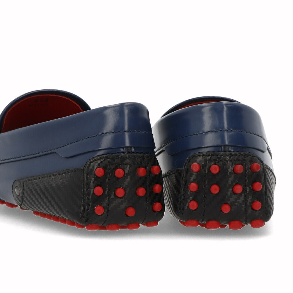 トッズ TOD'S シューズ レザーシューズ メンズ GOMMINO MASCHERINA CARBON LUX G4J BALTIC CH NERO ネイビー×ブラック レザー ゴンミーニ ドライビングシューズ モカシン フェラーリ ロゴ ツートンカラー XRM0EO0N150G4J4546