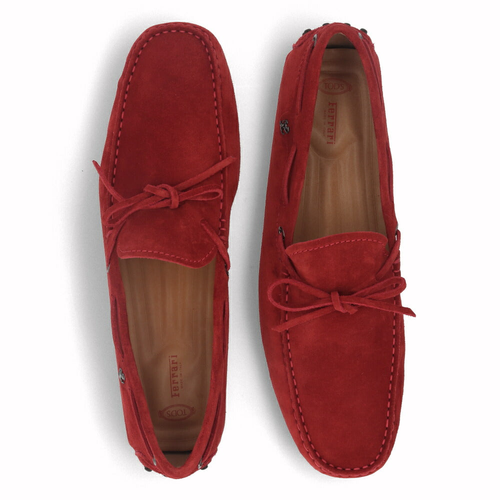 トッズ TOD'S シューズ レザーシューズ メンズ LACCOETTO CAVALLINO RE0 ROSSO ARANC SC レッド スエード ゴンミーニ ドライビングシューズ モカシン フェラーリ ロゴ ツートンカラー リボン XRM0GW08531RE0R007