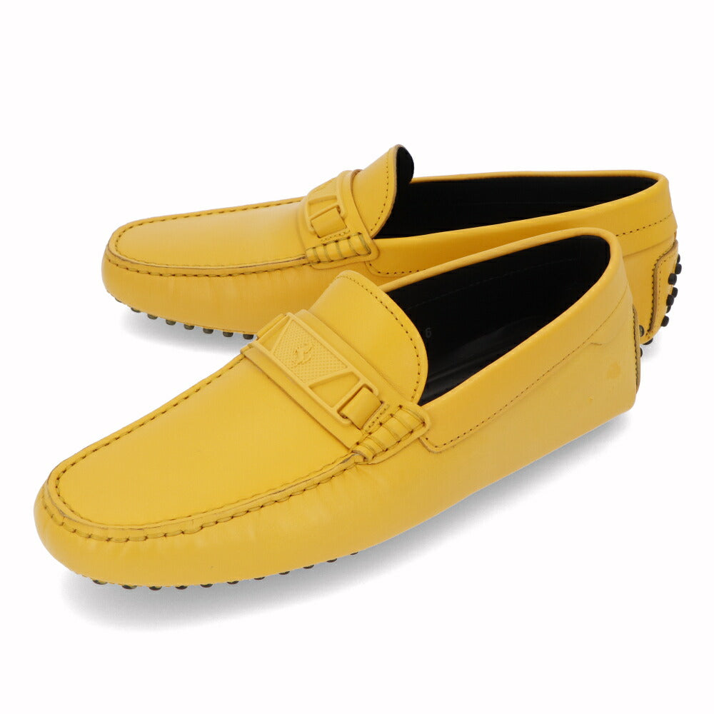トッズ TOD'S シューズ レザーシューズ メンズ NEW GOMMINI 122 MASCHERINA INIETT BR0 SOLE CALDO イエロー レザー ゴンミーニ ドライビングシューズ モカシン フェラーリ ロゴ XRM0GW0BT10BR0G211