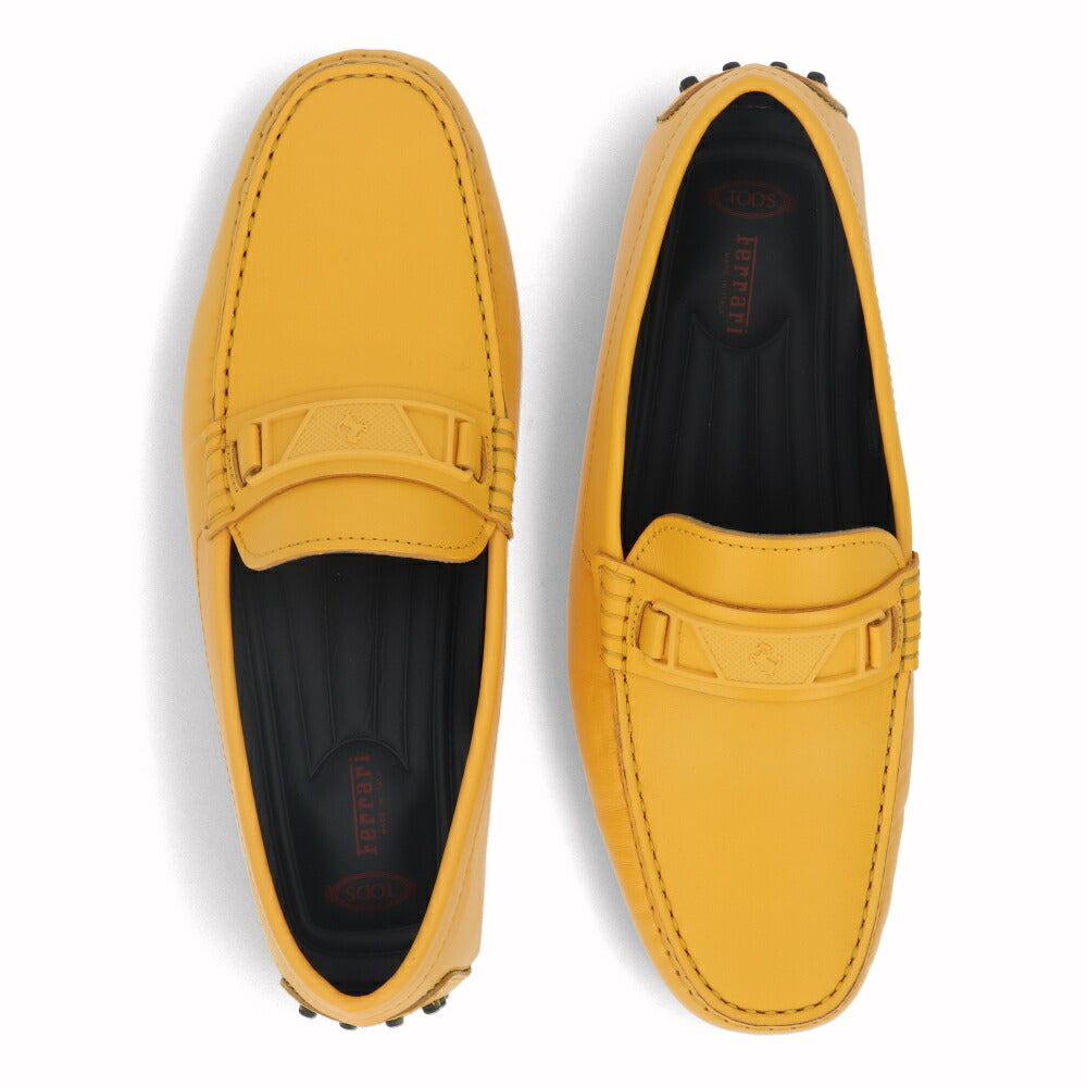トッズ TOD'S シューズ レザーシューズ メンズ NEW GOMMINI 122 MASCHERINA INIETT BR0 SOLE CALDO イエロー レザー ゴンミーニ ドライビングシューズ モカシン フェラーリ ロゴ XRM0GW0BT10BR0G211