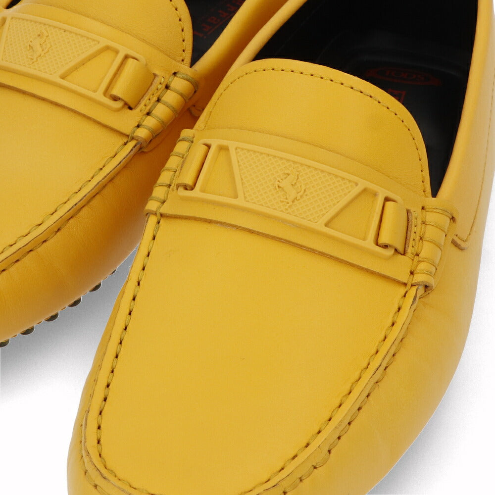 トッズ TOD'S シューズ レザーシューズ メンズ NEW GOMMINI 122 MASCHERINA INIETT BR0 SOLE CALDO イエロー レザー ゴンミーニ ドライビングシューズ モカシン フェラーリ ロゴ XRM0GW0BT10BR0G211